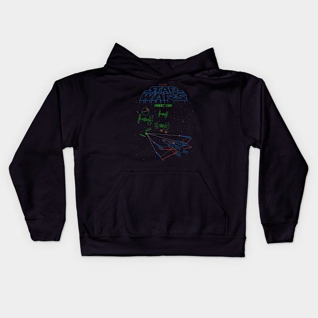 Red Five Standing By - Arcade Game Kids Hoodie by Chewbaccadoll